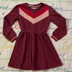 90s Style Retro Burgundy Color Block Dress Girls sz Medium